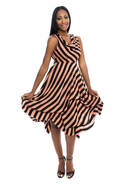 ACCORDION STRIPED COCKTAIL DRESS | HAUTE BY TAISHEREE ACCORDION STRIPED COCKTAIL DRESS | HAUTE BY TAISHEREE